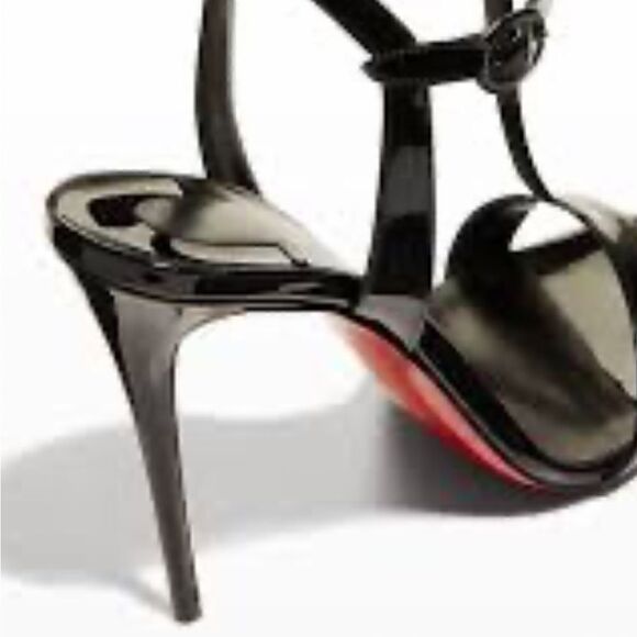 SOLD!!!! Women’s Christian Louboutin Mara patent dual buckle sandals size 36.5 - Picture 9 of 12